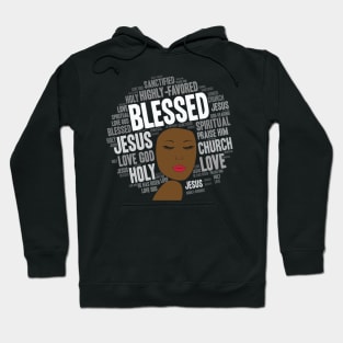 Blessed Words in Afro Christian Woman Hoodie